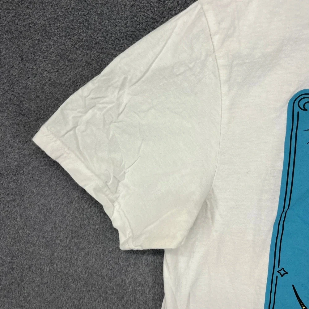 MTV Music Television Moon Face Graphic‎ T Shirt Large White Short Sleeve